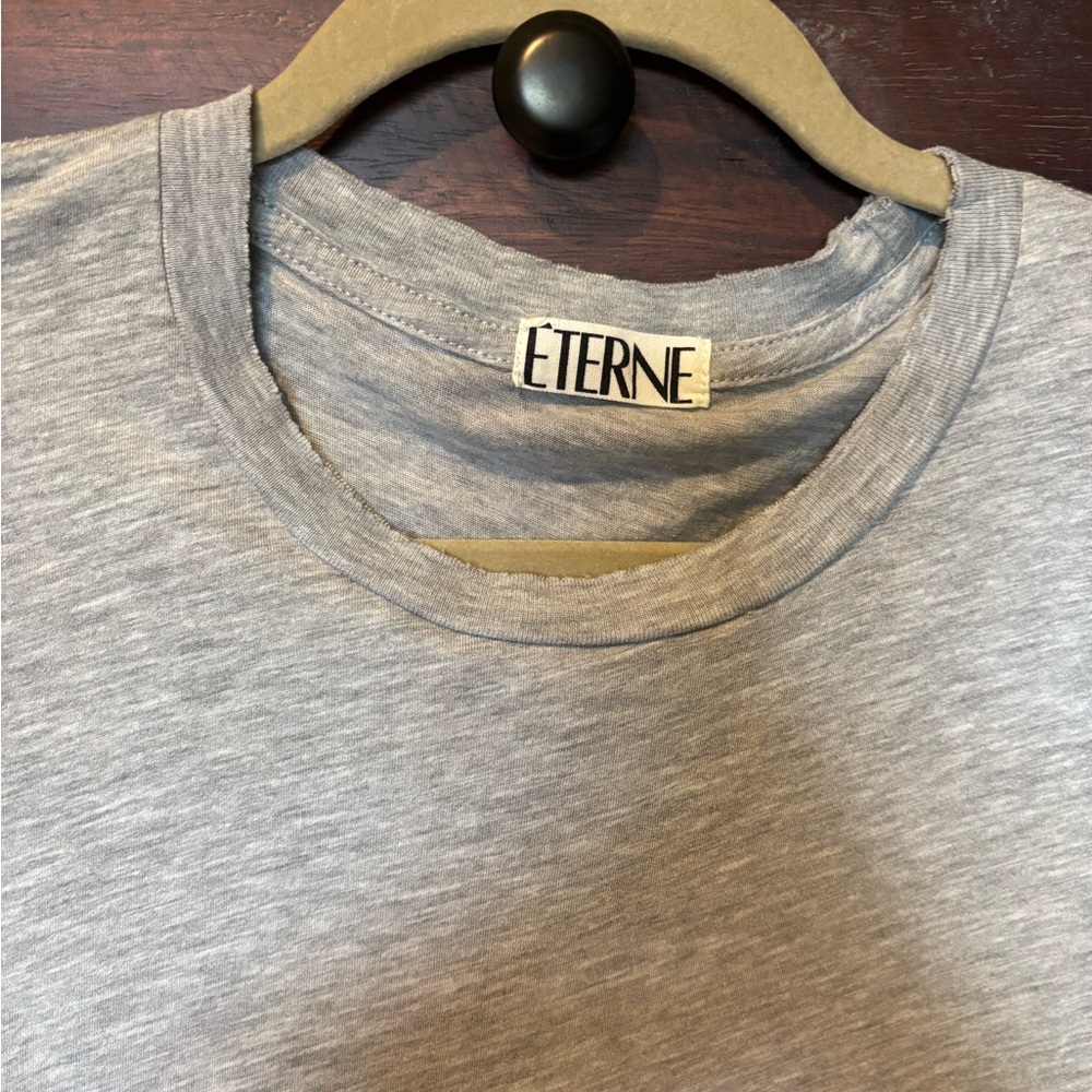 Eterne Crew Neck T-Shirt in Heather Gray Size M - Picture 3 of 5